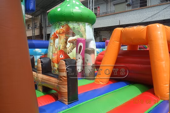 Большой надувной парк развлечений Lilytoys, батутный парк, веселые городские игры-вышибалы для детей